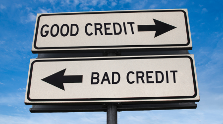 good credit arrow and bad credit arrow