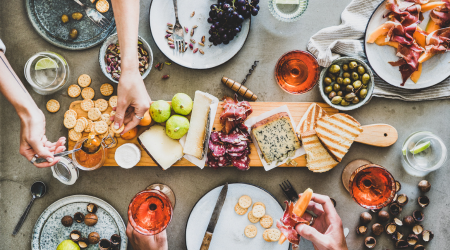 cheese board appetizer table