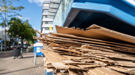 flattened cardboard moving boxes