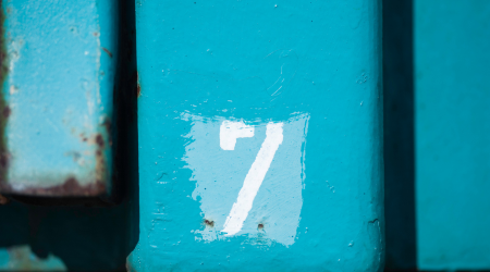 teal wall with number 7